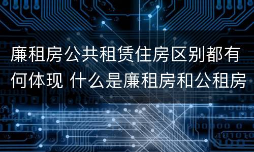 廉租房公共租赁住房区别都有何体现 什么是廉租房和公租房两个有什么特点