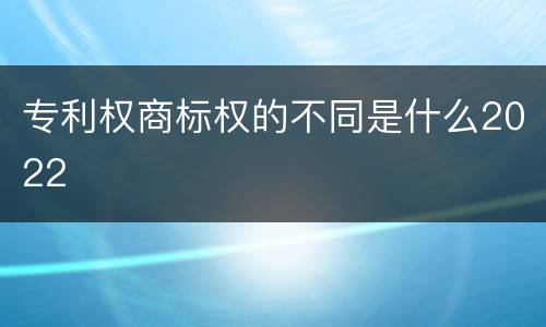 专利权商标权的不同是什么2022