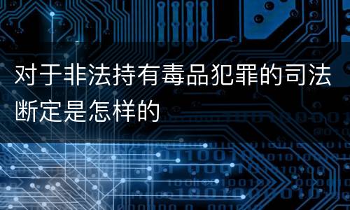 对于非法持有毒品犯罪的司法断定是怎样的