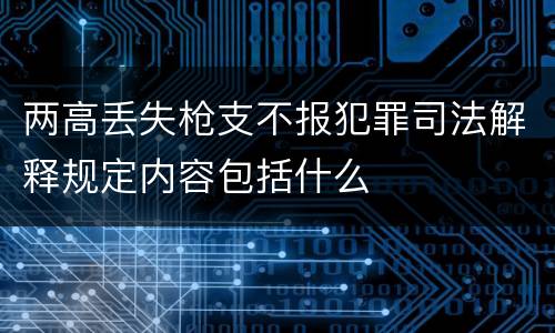 两高丢失枪支不报犯罪司法解释规定内容包括什么