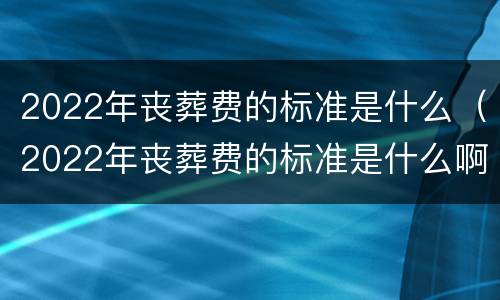 2022年丧葬费的标准是什么（2022年丧葬费的标准是什么啊）