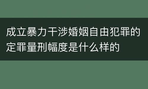 成立暴力干涉婚姻自由犯罪的定罪量刑幅度是什么样的