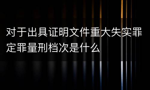 对于出具证明文件重大失实罪定罪量刑档次是什么