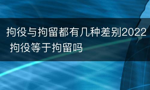 拘役与拘留都有几种差别2022 拘役等于拘留吗