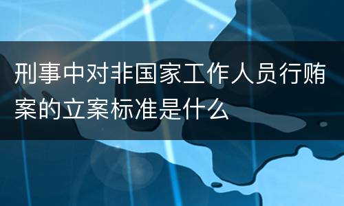 刑事中对非国家工作人员行贿案的立案标准是什么