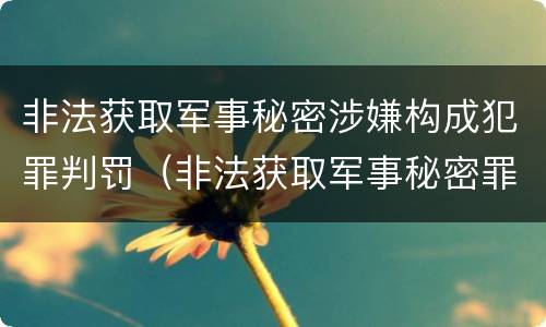 非法获取军事秘密涉嫌构成犯罪判罚（非法获取军事秘密罪案例）