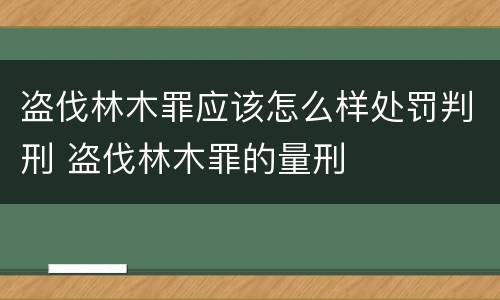 盗伐林木罪应该怎么样处罚判刑 盗伐林木罪的量刑