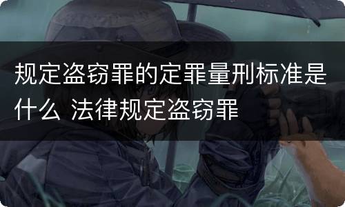 规定盗窃罪的定罪量刑标准是什么 法律规定盗窃罪