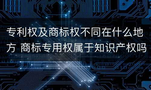 专利权及商标权不同在什么地方 商标专用权属于知识产权吗?