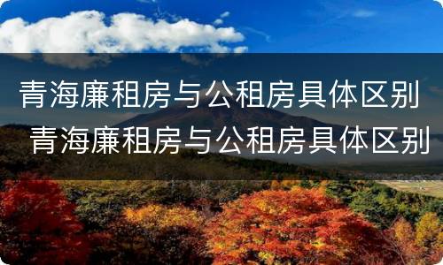 青海廉租房与公租房具体区别 青海廉租房与公租房具体区别在哪