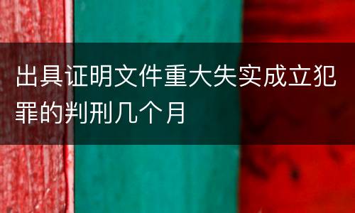 出具证明文件重大失实成立犯罪的判刑几个月