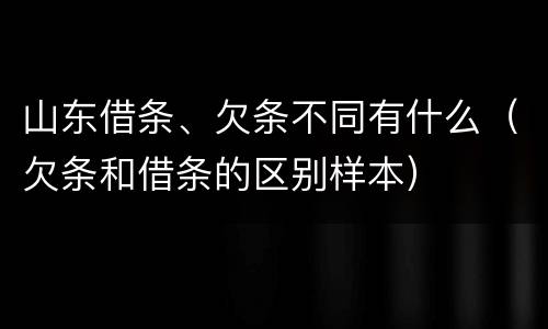 山东借条、欠条不同有什么（欠条和借条的区别样本）