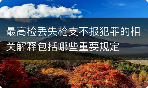 最高检丢失枪支不报犯罪的相关解释包括哪些重要规定