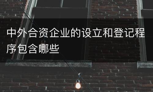 中外合资企业的设立和登记程序包含哪些