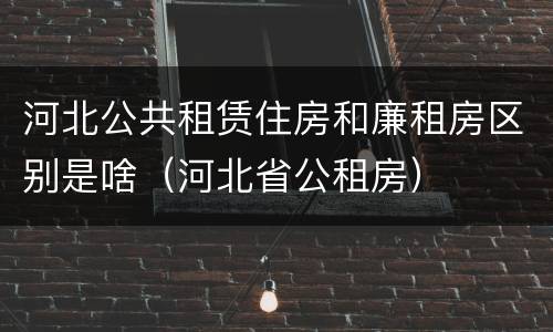 河北公共租赁住房和廉租房区别是啥（河北省公租房）