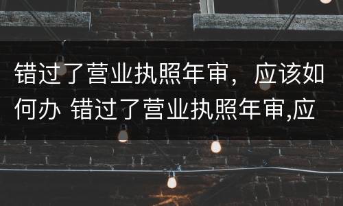 错过了营业执照年审，应该如何办 错过了营业执照年审,应该如何办理手续