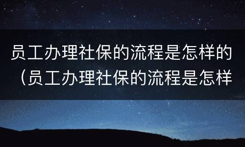 员工办理社保的流程是怎样的（员工办理社保的流程是怎样的呀）