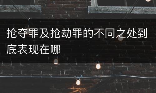 抢夺罪及抢劫罪的不同之处到底表现在哪