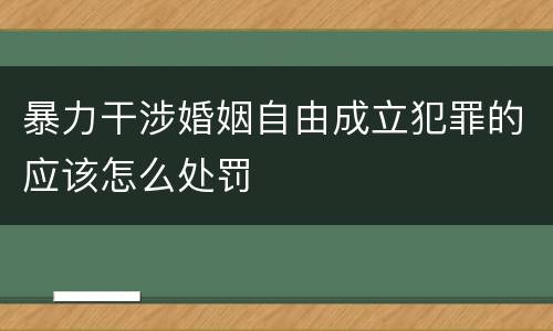 暴力干涉婚姻自由成立犯罪的应该怎么处罚