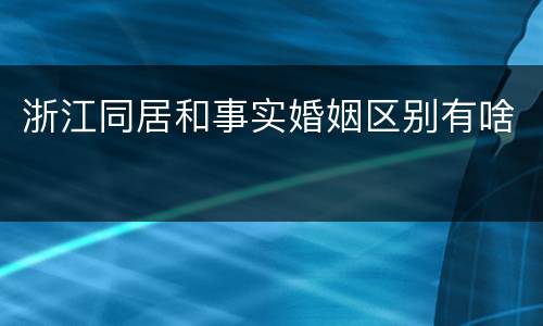 浙江同居和事实婚姻区别有啥