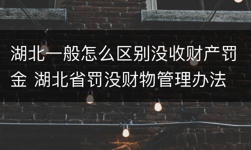 湖北一般怎么区别没收财产罚金 湖北省罚没财物管理办法