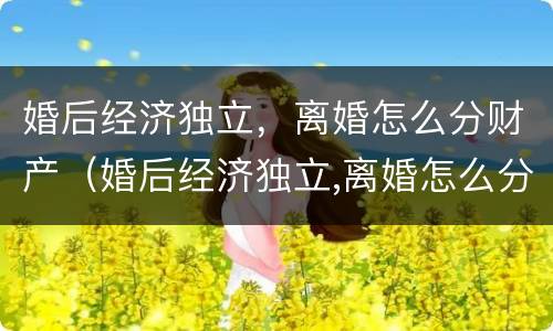 婚后经济独立，离婚怎么分财产（婚后经济独立,离婚怎么分财产呢）