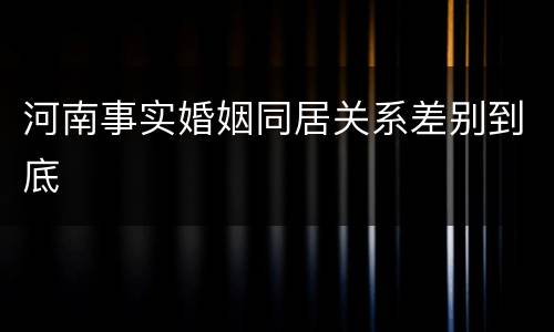 河南事实婚姻同居关系差别到底