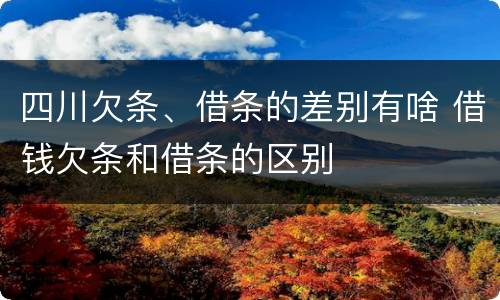 四川欠条、借条的差别有啥 借钱欠条和借条的区别