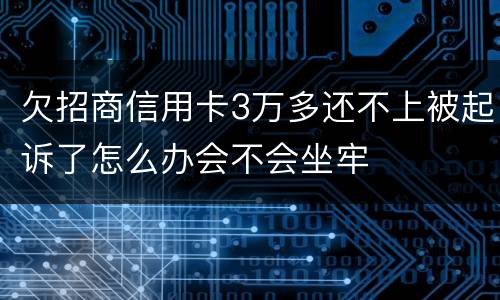 欠招商信用卡3万多还不上被起诉了怎么办会不会坐牢