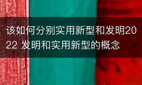 该如何分别实用新型和发明2022 发明和实用新型的概念