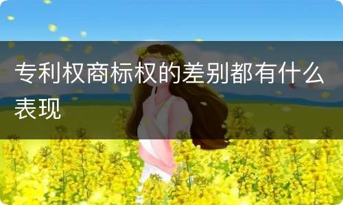 专利权商标权的差别都有什么表现