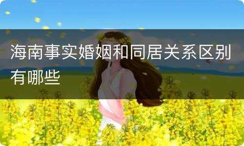 海南事实婚姻和同居关系区别有哪些