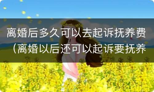 离婚后多久可以去起诉抚养费（离婚以后还可以起诉要抚养费吗）