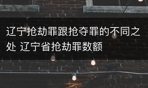 辽宁抢劫罪跟抢夺罪的不同之处 辽宁省抢劫罪数额