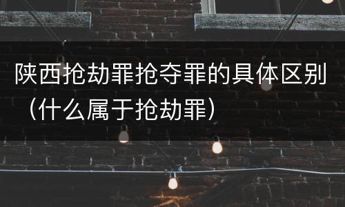 陕西抢劫罪抢夺罪的具体区别（什么属于抢劫罪）