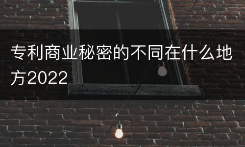 专利商业秘密的不同在什么地方2022