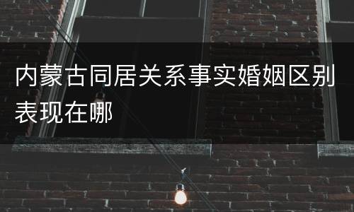 内蒙古同居关系事实婚姻区别表现在哪