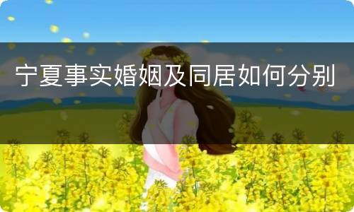 宁夏事实婚姻及同居如何分别