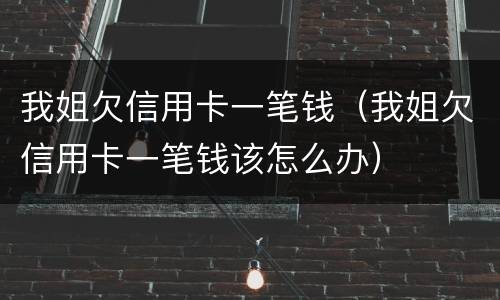 我姐欠信用卡一笔钱（我姐欠信用卡一笔钱该怎么办）