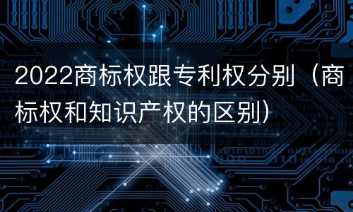 2022商标权跟专利权分别（商标权和知识产权的区别）