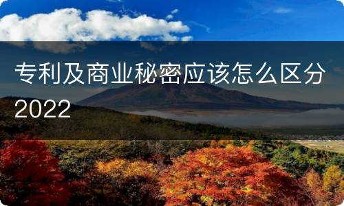 专利及商业秘密应该怎么区分2022