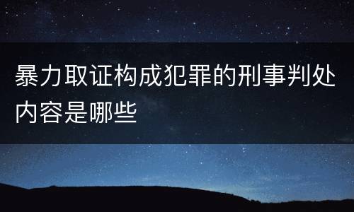 暴力取证构成犯罪的刑事判处内容是哪些