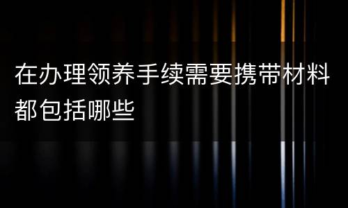 在办理领养手续需要携带材料都包括哪些