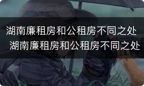 湖南廉租房和公租房不同之处 湖南廉租房和公租房不同之处在哪里