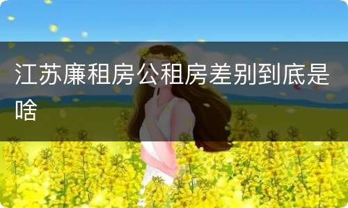 江苏廉租房公租房差别到底是啥