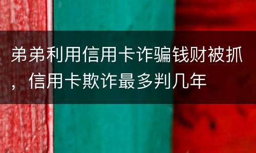 弟弟利用信用卡诈骗钱财被抓，信用卡欺诈最多判几年