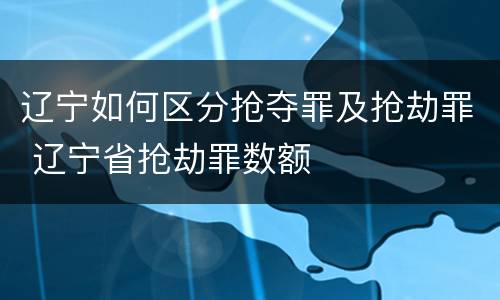 辽宁如何区分抢夺罪及抢劫罪 辽宁省抢劫罪数额