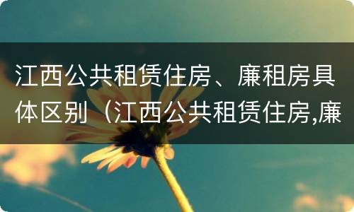 江西公共租赁住房、廉租房具体区别（江西公共租赁住房,廉租房具体区别在哪）