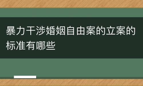 暴力干涉婚姻自由案的立案的标准有哪些