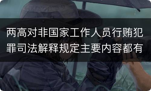 两高对非国家工作人员行贿犯罪司法解释规定主要内容都有哪些